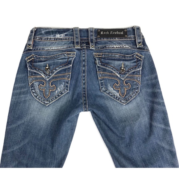 Rock Revival Patti Boot Jeans Embroidered NEW - Picture 4 of 7